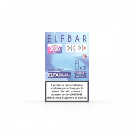 ELFBAR ELFA 2ML PREFILLED POD BLUEBERRY (2 PEZZI) - 0 MG/ML