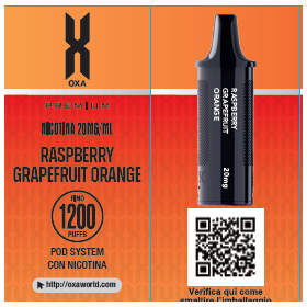 POD OXA 1200 S RASPBERRY GRAPEFRUIT ORANGE