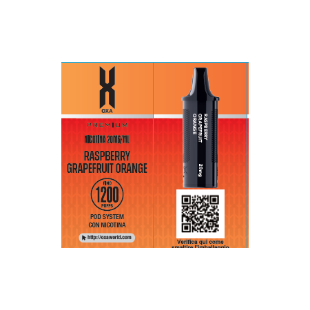 POD OXA 1200 S RASPBERRY GRAPEFRUIT ORANGE