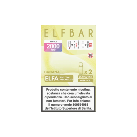 ELFBAR ELFA 2ML PREFILLED POD BANANA (2 PEZZI) - 20 mg/ml