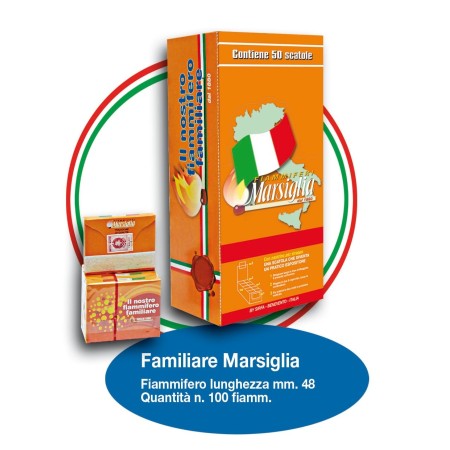 FIAMMIFERI MARSIGLIA FAMILIARI 48mm 100fiammiferi 1x50pz