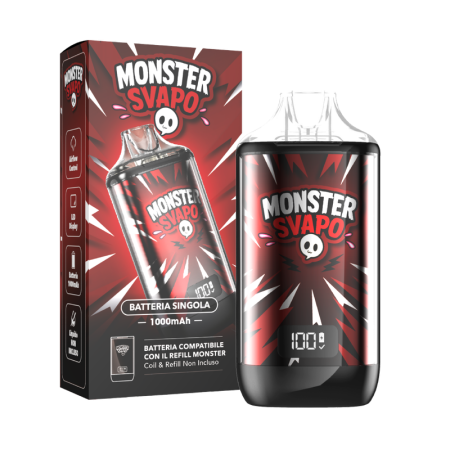 Dispositivo Monster Svapo - Batteria Ricaricabile (Colore: Red)